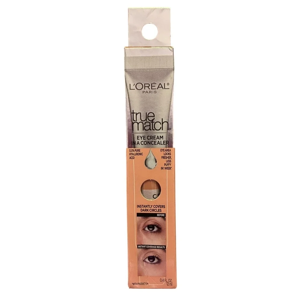 L'Oreal True Match Eye Cream Concealer Medium C5-6 Hyaluronic 0.4oz